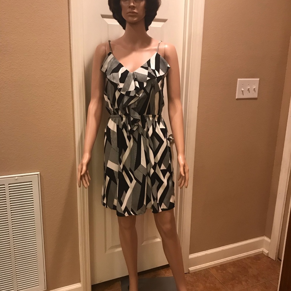 Black and white dress.